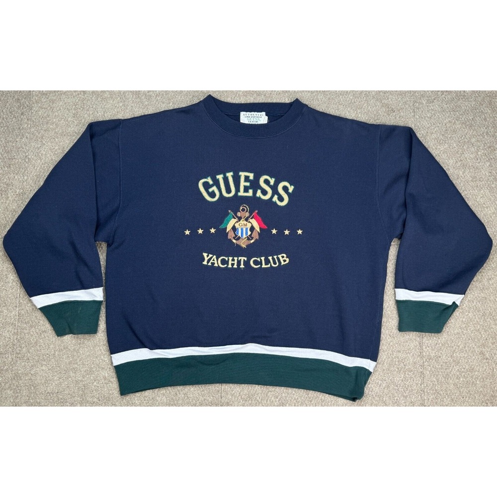 Guess Classic Georges Marciano Rare Vtg Men's Yacht Club Sweatshirt Size Large